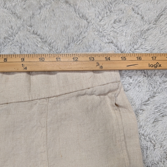 Eileen Fisher Pants Womens S Petite Beige Cream Linen Cropped Pull On Minimalist - Picture 4 of 9